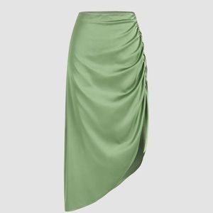 Cider | Midi Skirt |   Ruched Slit Midi Skirt | Mermaid-core | Med | NWT